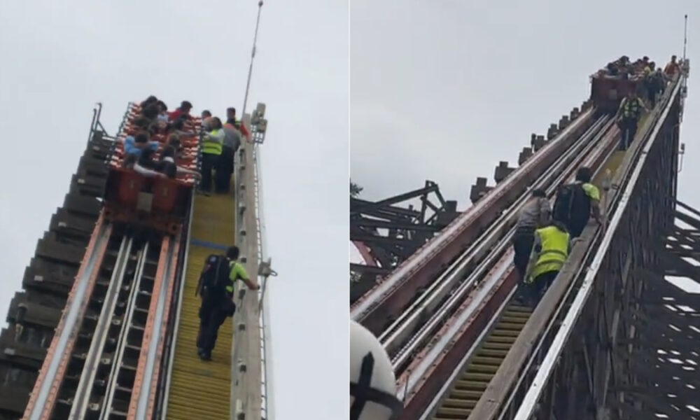 Video: Desalojan juego mecánico por fallas en Six Flags México