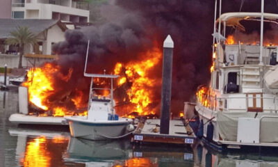 Video: Se incendian yates en La Paz, se reportan al menos 2 heridos