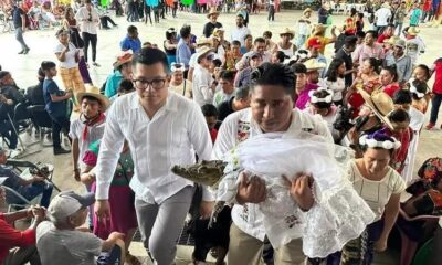 Video: Alcalde de Huamelula, Oaxaca se casó con un caimán como ritual de prosperidad