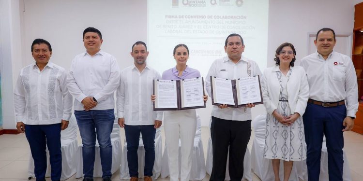 Ana Paty Peralta, firma convenio de colaboración con el Centro de Conciliación Laboral del Estado de Quintana Roo