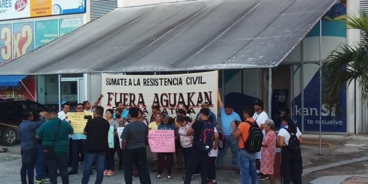 Protesta Contra Aguakan en Quintana Roo
