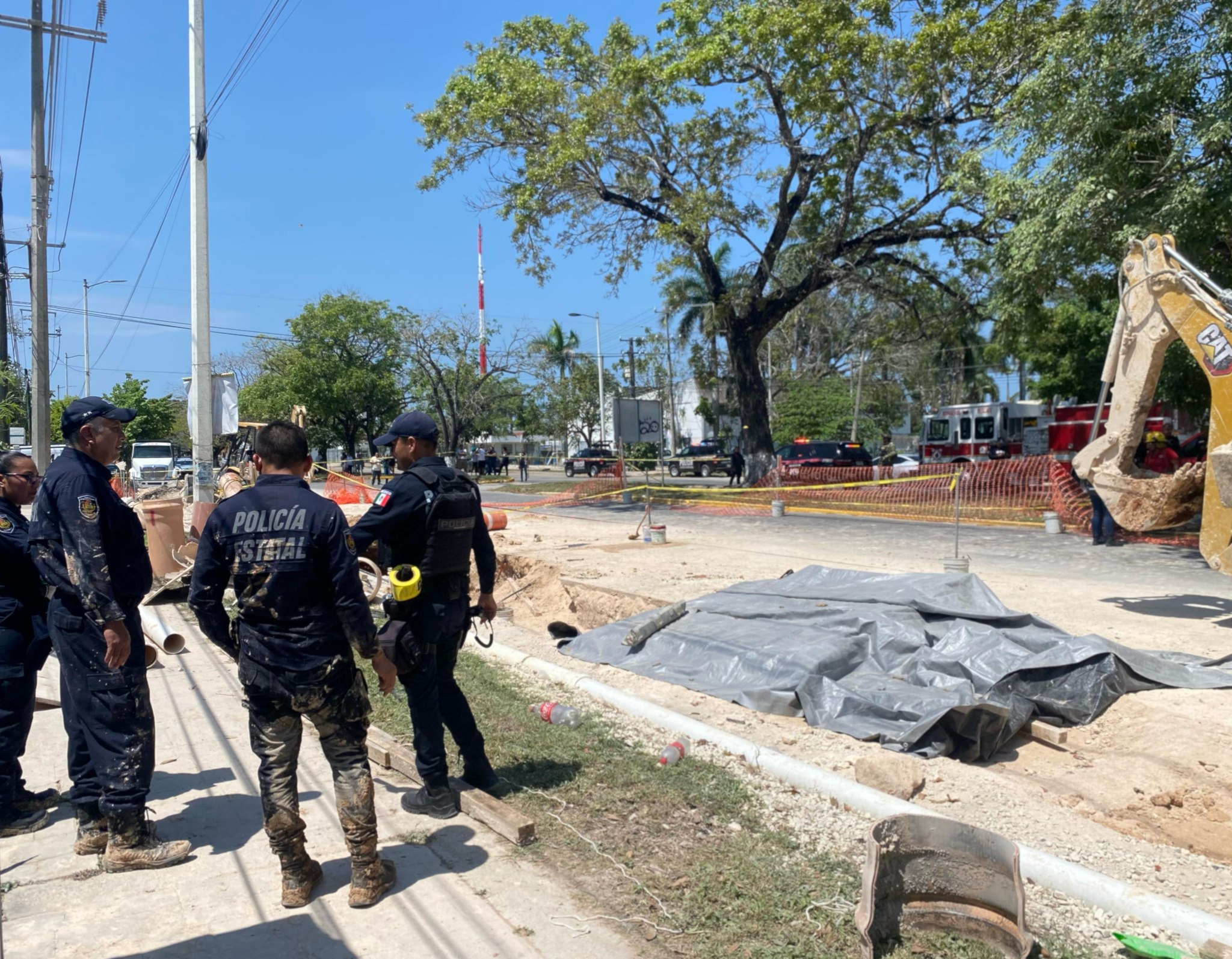 Derrumbe de excavacion en Chetumal Dos personas fallecidas