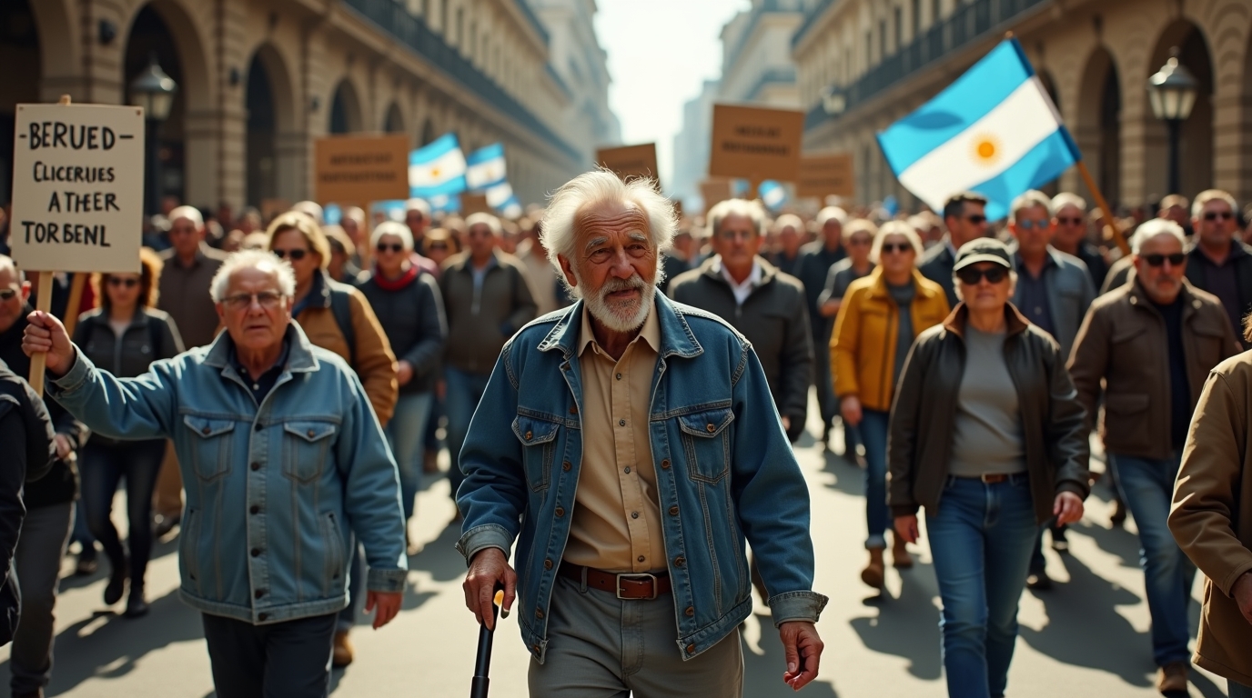 Enfrentamientos y represion marcan la protesta de jubilados en Argentina