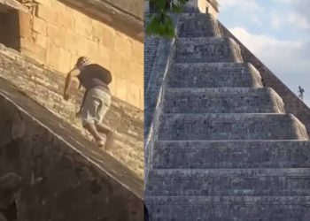 Turista es golpeado en equinoccio de Chichen Itza tras escalar la piramide