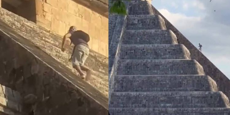 Turista es golpeado en equinoccio de Chichen Itza tras escalar la piramide