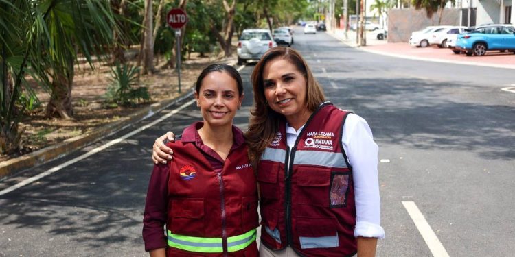 Ana Paty Peralta, anunció la conclusión de la repavimentación de 1.2 kilómetros de carpeta asfáltica en Av. Del Bosque, entre las avenidas Kabah y Nichupté