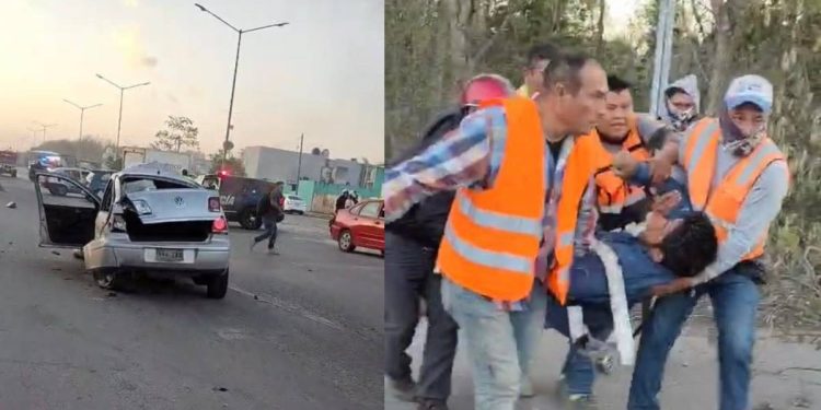 Aparatoso accidente en carretera Playa del Carmen deja una mujer decapitada​