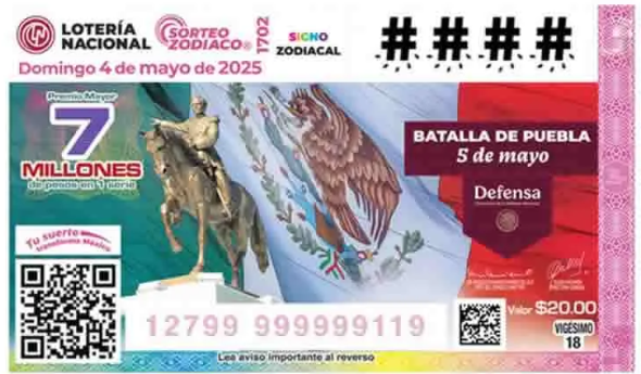 billete conmemorativo de la Batalla del Cinco de Mayo