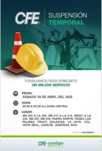 Colonias afectadas por el corte de luz en Cancun