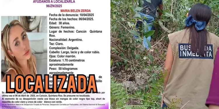 Encuentran con vida a argentina desaparecida en Cancún