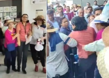 Protesta de campesinos en Puebla para exigir devolucion de saldo a favor ante el SAT