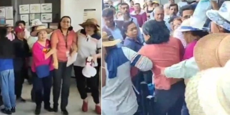 Protesta de campesinos en Puebla para exigir devolucion de saldo a favor ante el SAT