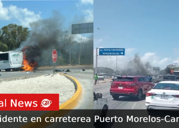 Accidente en carretera Puerto Morelos–Cancún: Una persona pierde la vida
