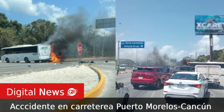 Accidente en carretera Puerto Morelos–Cancún: Una persona pierde la vida