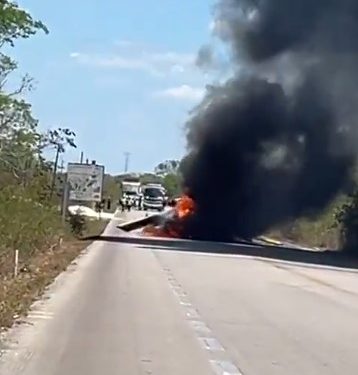 ¡Milagro en Yucatán! Avioneta se incendia tras aterrizaje forzoso y todos salen ilesos