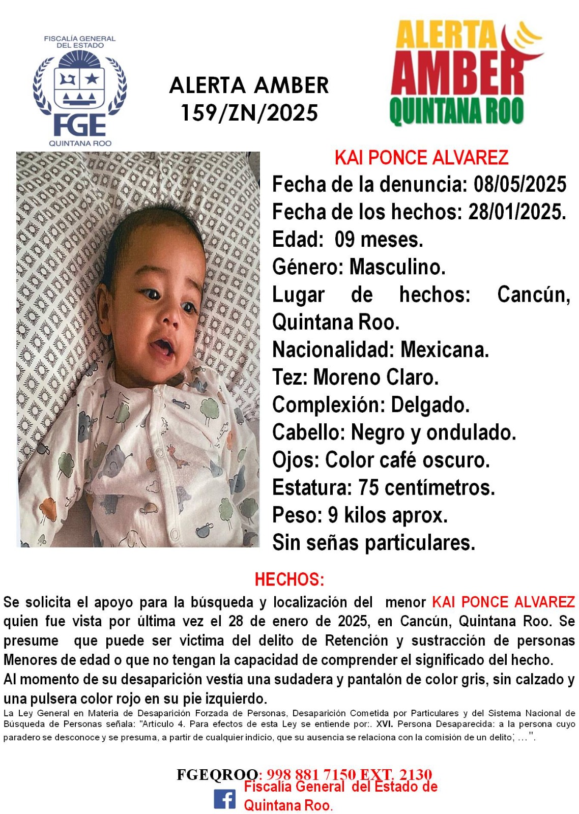 Alerta Amber en Quintana Roo hoy 20 de mayo de 2025 Kai Ponce Alvarez