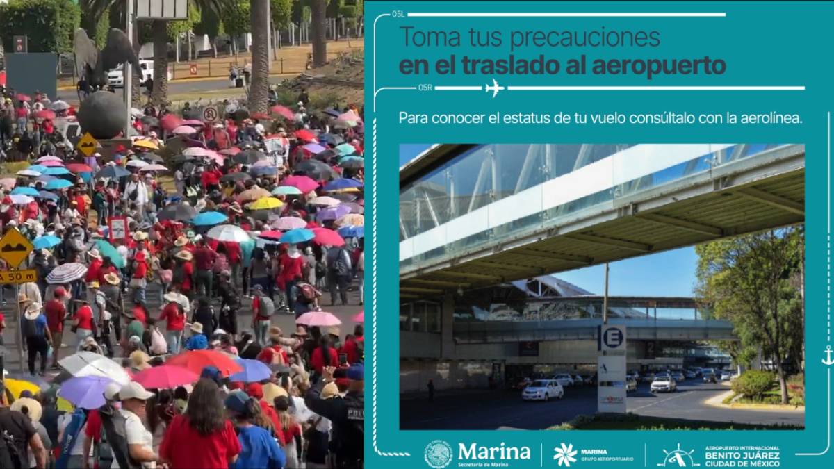 CNTE bloquea el AICM como protesta