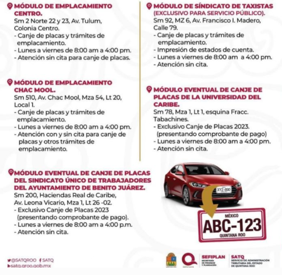 Costo de cambio de placas