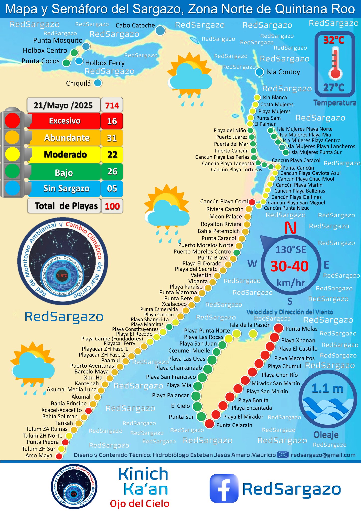 Fotos de playas con sargazo en Quintana Roo 2025