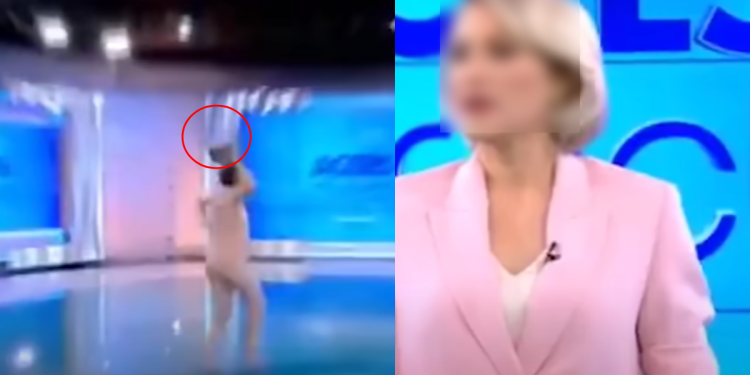 Famosa conductora es atacada por mujer desnuda en vivo