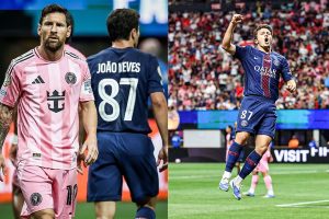 Messi cabizbajo durante la derrota del Inter de Miami ante el PSG.