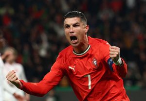 Cristiano Ronaldo durante un partido con la selección de Portugal