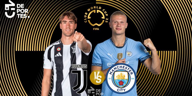 Dusan Vlahovic y Erling Haaland posan previo al Juventus vs Manchester City