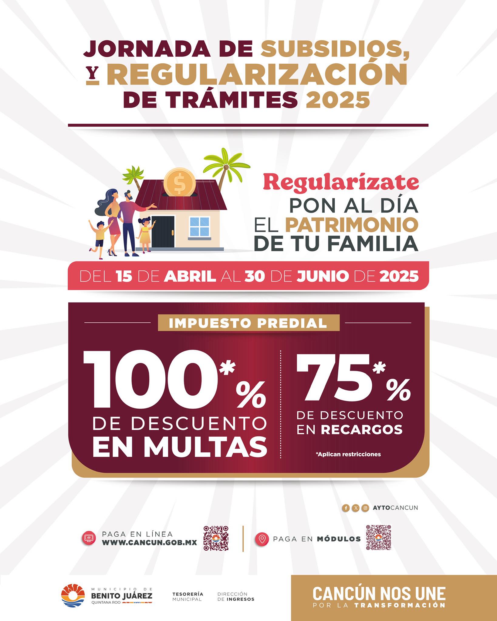 Municipio de Cancun 2025 descuentos de predial hoy 28 de junio