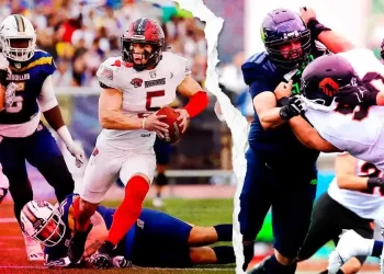 Jugadores de Mexicas y Osos durante las semifinales LFA