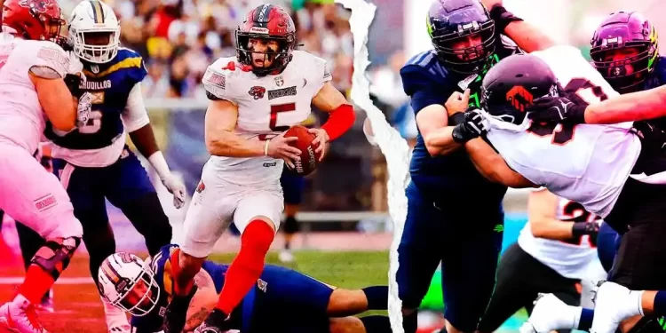 Jugadores de Mexicas y Osos durante las semifinales LFA