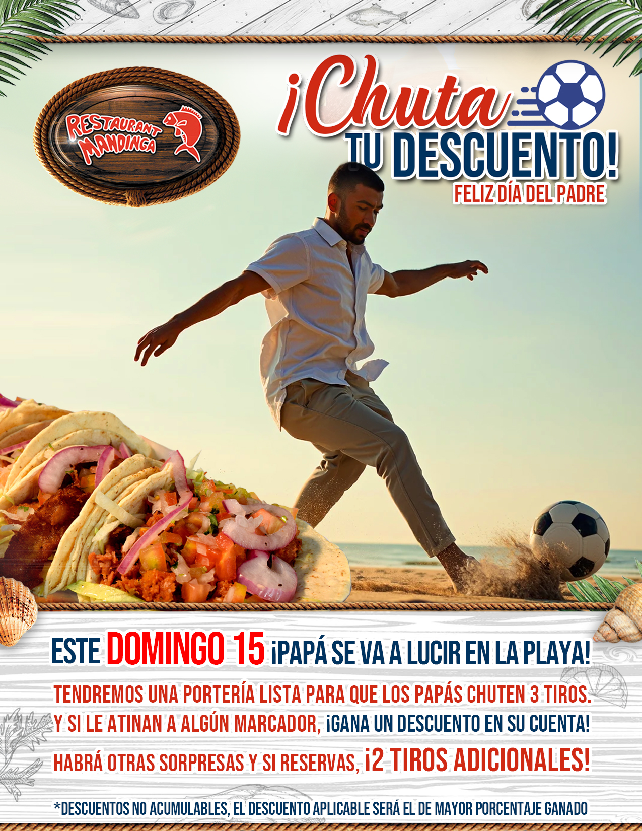 Promociones del Dia del Padre en Cancun Restaurant Mandinga