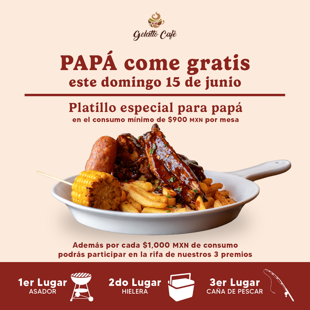 Promociones del dia del padre en cancun Gelatto Cafe