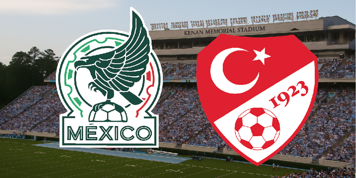 Jugadores de México y Turquía preparándose para el partido amistoso 2025