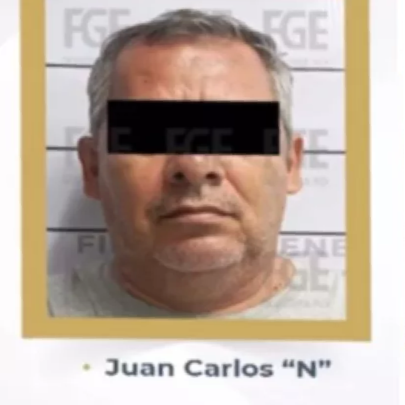 Rostro de Juan Carlos “N” al momento de su detención en Playa del Carmen