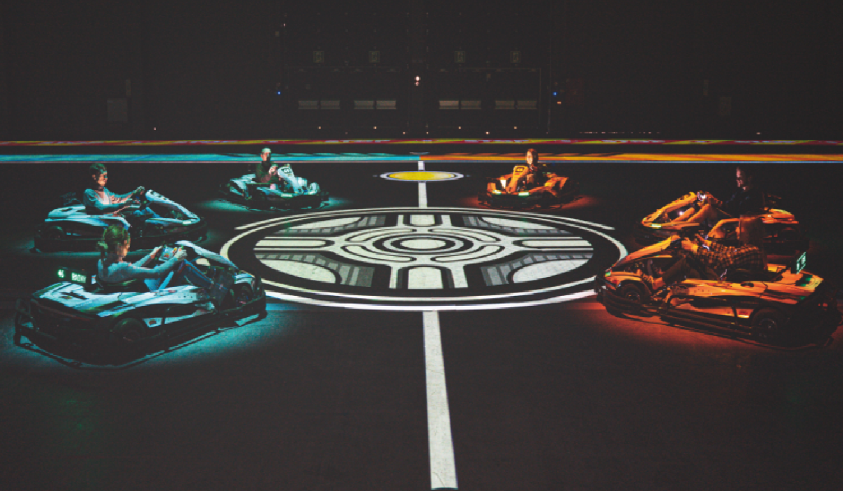 Modo fútbol virtual en BattleKart con balón y karts