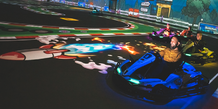 Modo de juego clásico en BattleKart con karts y cohetes