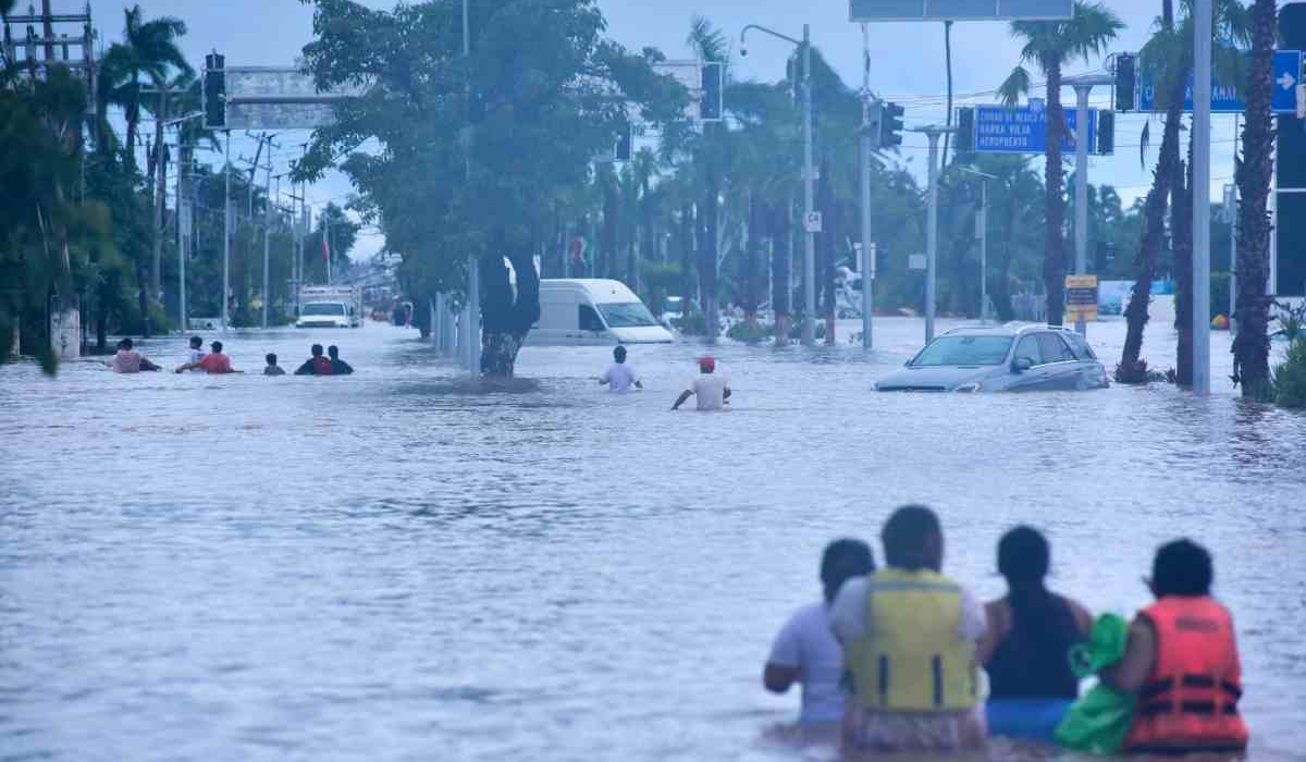 Inundación causada por fenómenos meteorológicos previos en Oaxaca