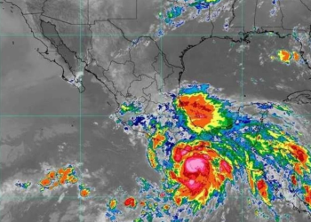 Imagen por radar del Huracan Erick acercandose a las costas de Guerrero