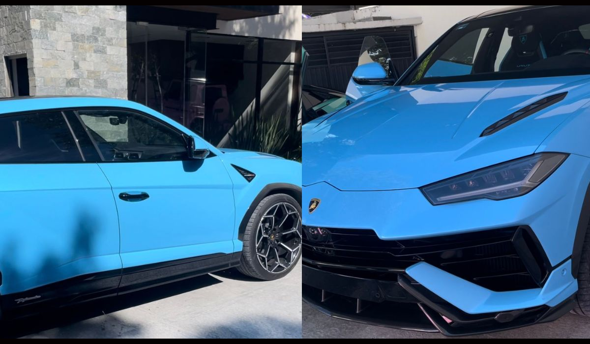 Lamborghini azul celeste robado a Alfredo Valenzuela