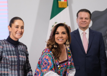 Mara Lezama y Claudia Sheinbaum juntas en la conferencia matutina