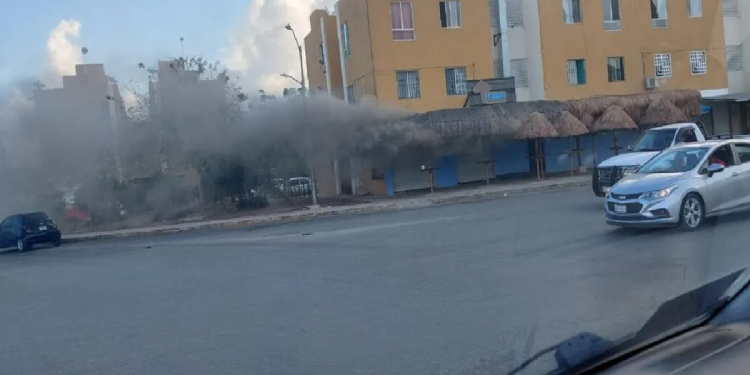 Restaurante La Palapita con restos de fuego controlado