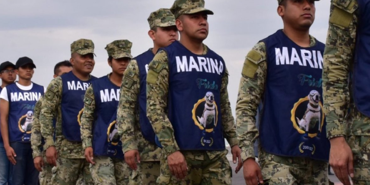Soldados mexicanos desplegados para auxiliar por huracan Erick en Oaxaca