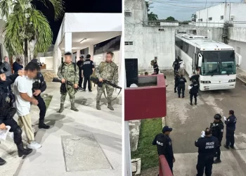 Trasladan a 43 reos del penal de Cancún a Chetumal con apoyo de la Marina