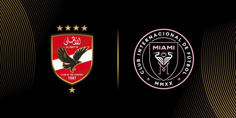Logos de Inter de Miami y su equipo rival antes del partido