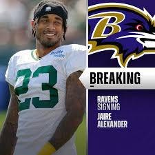 Anuncio de la firma de Jaire Alexander con los Ravens