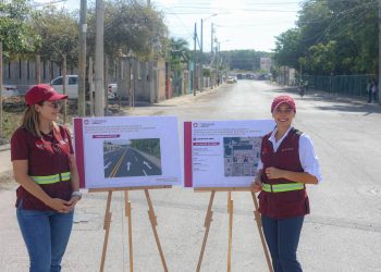 Ana Paty Peralta anuncia obras en la calle Paseo El Peral en la Supermanzana 248