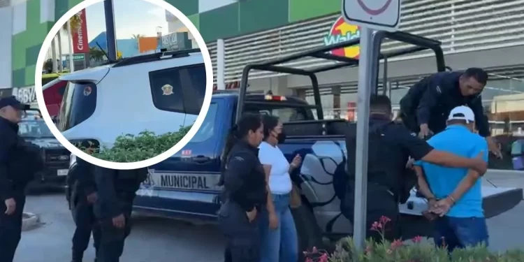 Pareja detenida con camioneta robada en Cancún