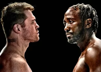 Canelo Álvarez y Terence Crawford frente a frente antes de la pelea del 2025