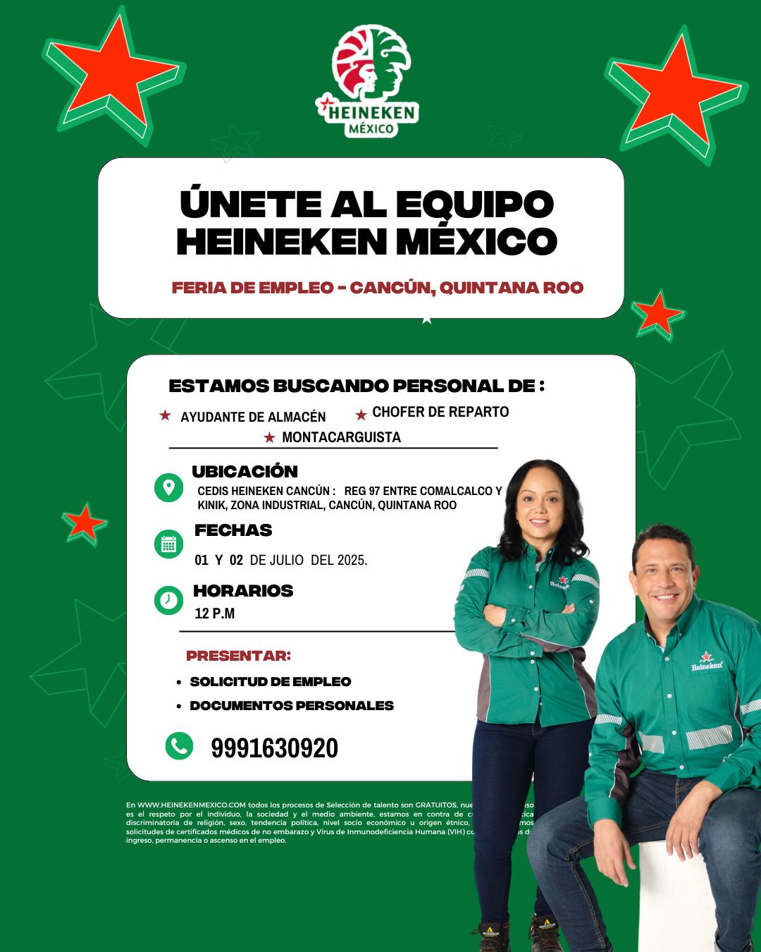 Municipio de Cancun 2025 ferias empleo mes de julio Heineken