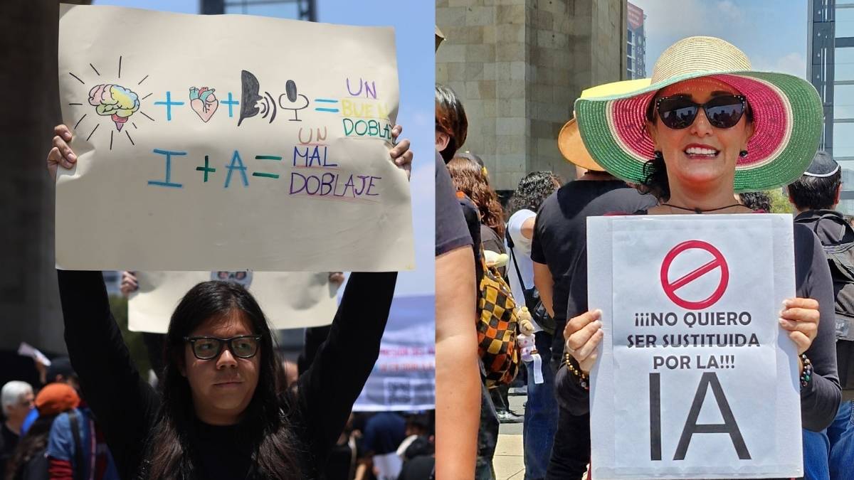 Protesta liderada por AMELOC contra la clonacion de voces con IA